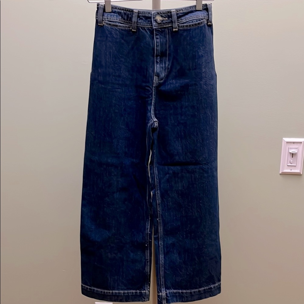 {{free people}} Wide Leg Cropped Jeans